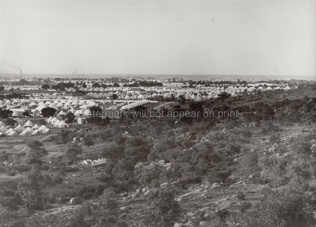 Delhi Durbar Camp Tents Encampment Panoramic Landscape Vtg. Photo 19thC.