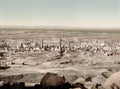 Cairo Egypt Cityscape View Pyramids Mosques Minarets Desert Vtg. Photo 19thC.