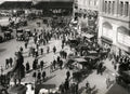 Park Row New York Commuters Street Scene City Life Cars Crowd Vtg. Photo 20thC.