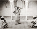 India Nautch Girl Dancer Musicians Traditional Performance Vtg. Photo 19thC.