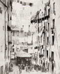 Genoa Italy Street Scene Overhanging Washing Laundry People Vtg. Photo 19thC.