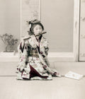 Japanese Girl Playing Flute Musician Kimono Traditional Music Vtg. Photo 19thC.