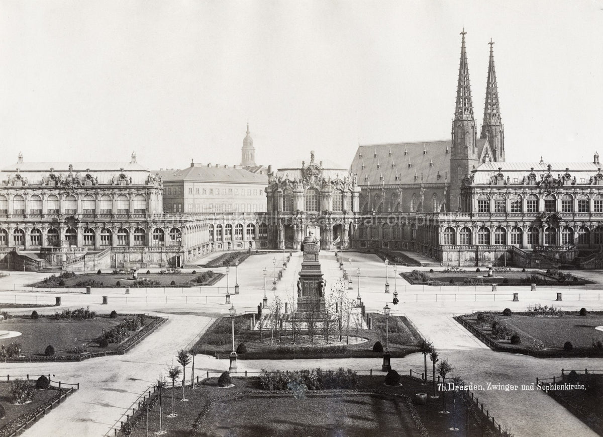 Dresden Germany Sophienkirche Zwinger Palace Architecture Vtg. Photo 20thC.