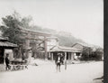 Kobe Suwayama Hill Torii Gate Shrine Rickshaw Street Scene Vtg. Photo 19thC.