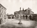 Bologna Piazza San Domenico Church Architecture Column Statue Vtg. Photo 19thC.