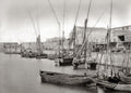 Alexandria Egypt Boats At Wharves Harbor Sailing Ships Docks Vtg. Photo 19thC.