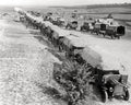 WW1 British Lorries Military Convoy Supply Trucks Tents France Vtg. Photo