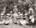 Ceylon Sri Lanka Native Dancers Traditional Costume Drum Music Vtg. Photo 19thC.
