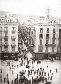 Barcelona Spain Street Scene Cityscape Crowds Architecture Vtg. Photo 19thC.