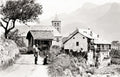 Sallanches France Village Church Mill Water Wheel Mountains Vtg. Photo 19thC.