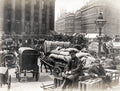 London Mansion House Busy Street Scene Horse Drawn Traffic Vtg. Photo 19thC.