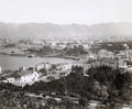 Palermo Sicily Italy Cityscape Harbor Coastal View Mountains Vtg. Photo 19thC.