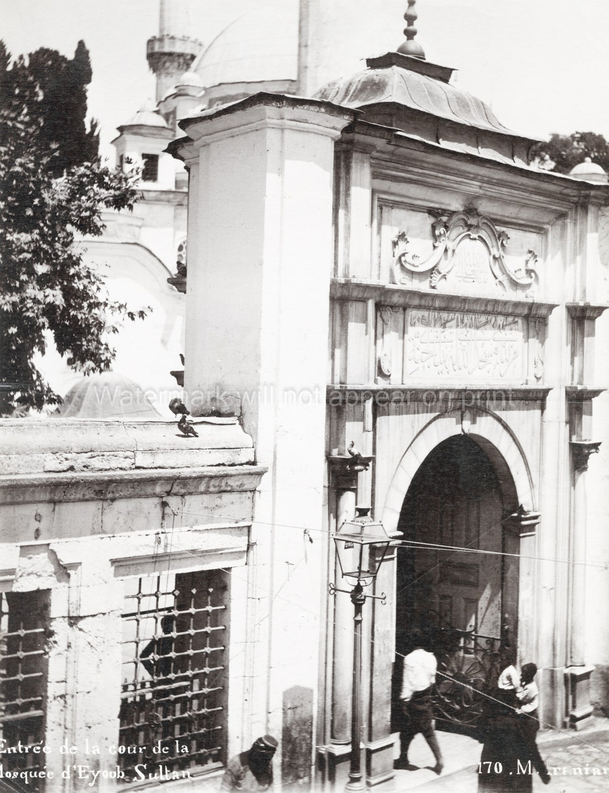 Turkey Eyp Sultan Mosque Courtyard Entrance Gateway Ottoman Vtg. Photo 19thC.
