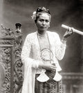 Young Burmese Woman Burma Traditional Dress Cheroot Jewelry Vtg. Photo 19thC.