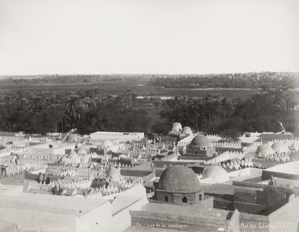 Assiout Asyut Egypt Arab Cemetery Town Tombs Domes Vtg. Photo Late 19thC.