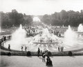 Les Grandes Eaux Versailles Fountains Gardens Crowds Palace Vtg. Photo 19thC.