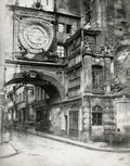 Rouen France Great Clock Gros-Horloge Archway Street Scene Vtg. Photo 19thC.