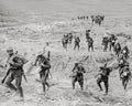 WW1 France Wiring Party Soldiers Marching Shell Swept Area Vtg. Photo