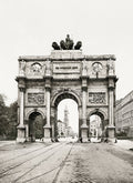 Munich Siegestor Victory Gate Arch Quadriga Street Scene Vtg. Photo 19thC.