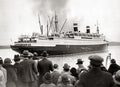SS Washington Ocean Liner Maiden Voyage Ship Crowd Maritime Vtg. Photo 20thC.