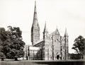 Salisbury Cathedral England Gothic Architecture Church Spire Vtg. Photo 19thC.