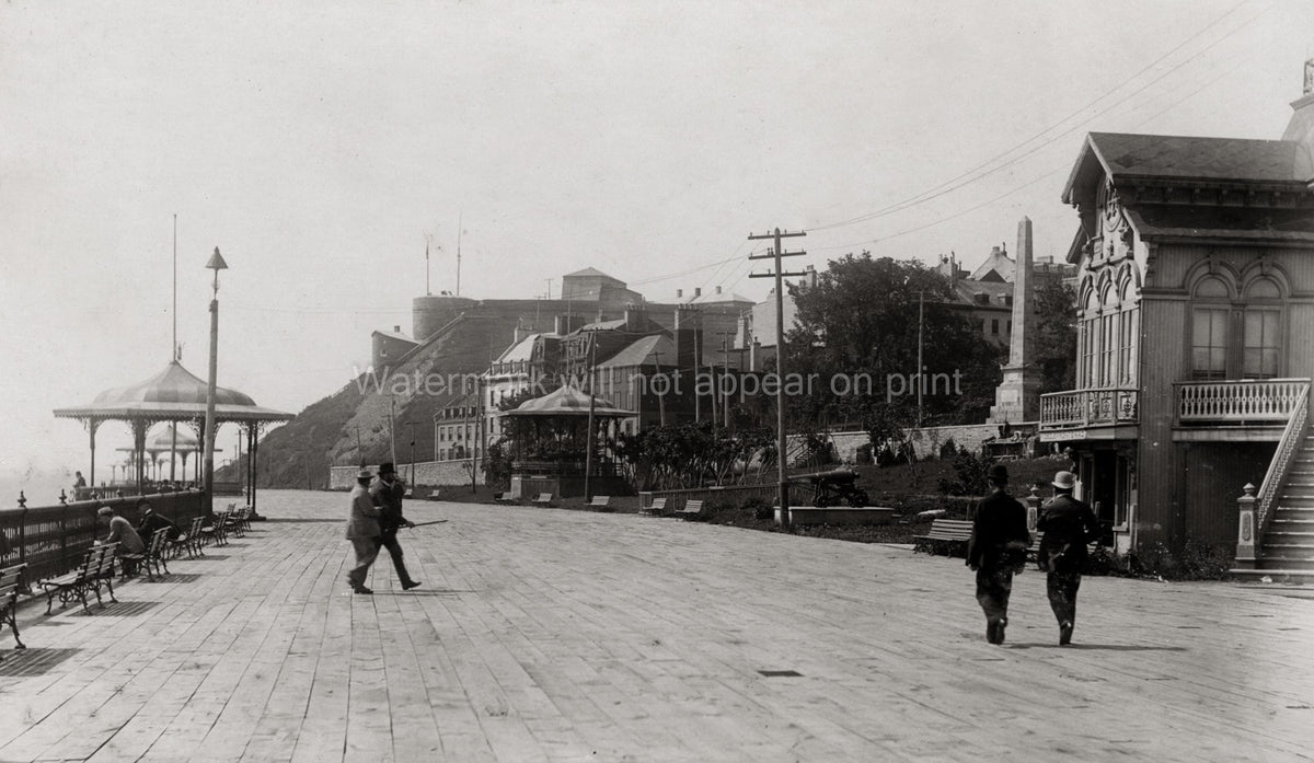 Quebec City Citadel Dufferin Terrace Boardwalk Canada Vtg. Photo 19thC.