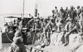 Mesopotamia Iraq WW1 Prisoners Awaiting Transport Boat Soldiers Vtg. Photo