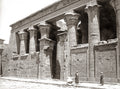 Temple Edfu Egypt Columns Hieroglyphs Ruins Architecture Vtg. Photo 19thC.