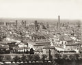 Bologna Italy Cityscape Panorama Towers Architecture Rooftops Vtg. Photo 19thC.