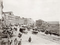 Naples Strada Santa Lucia Street Scene Harbor Carts People Vtg. Photo 19thC.