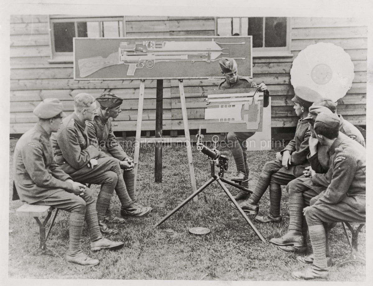 WW1 Aerial Gunnery Instruction Soldiers Training Machine Gun Vtg. Photo