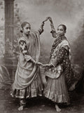 India Nautch Girls Dancers Traditional Clothing Jewelry Dance Vtg. Photo 19thC.