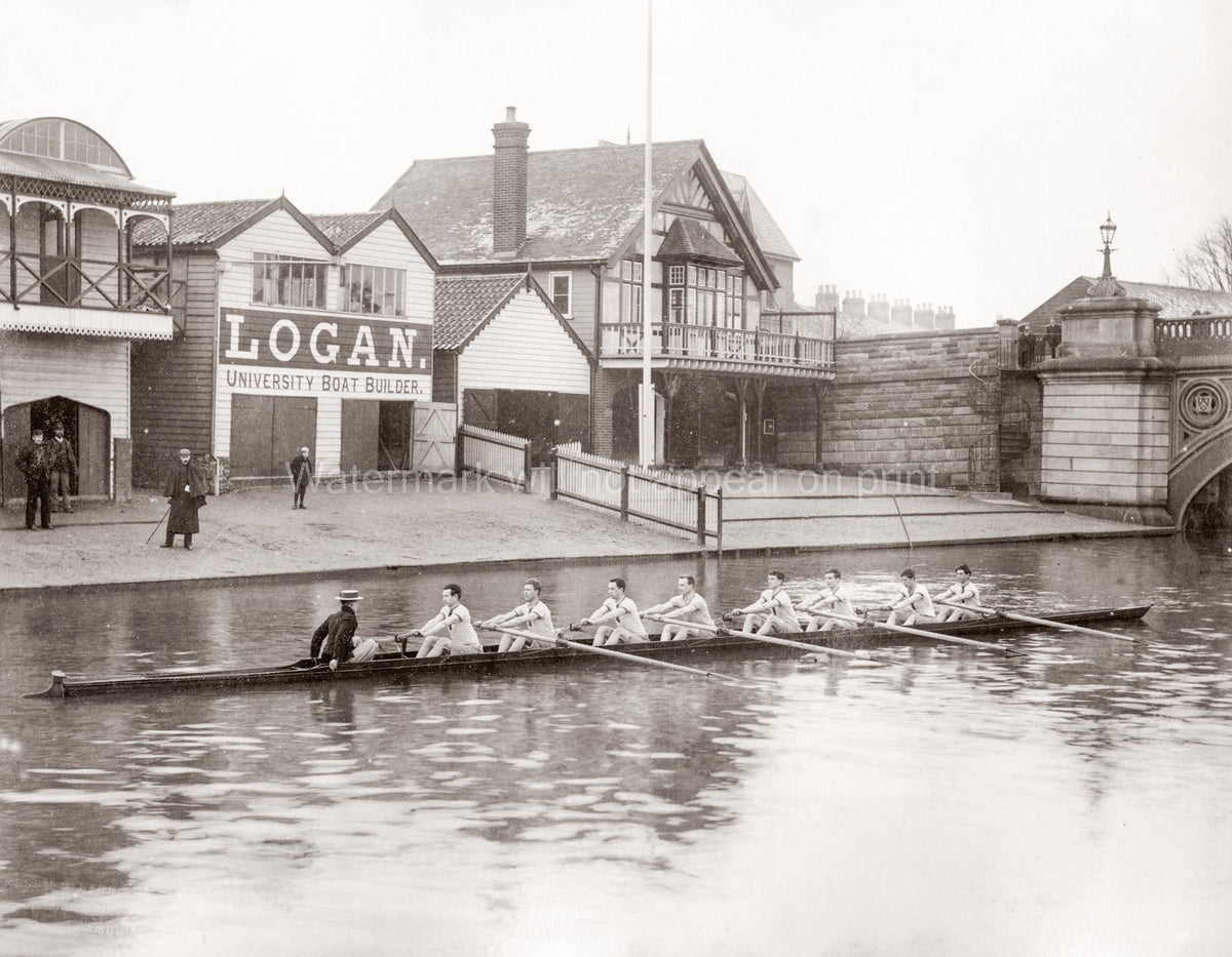 Cambridge Lady Margaret Boat Club Rowing Team Crew River Vtg. Photo 19thC.