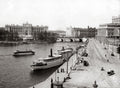 Stockholm Sweden Parliament Waterfront Boats Bridge Cityscape Vtg. Photo 19thC.