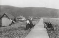 Fairbourne Wales Beach Scene Parade People Seaside Huts Vtg. Photo 19thC.