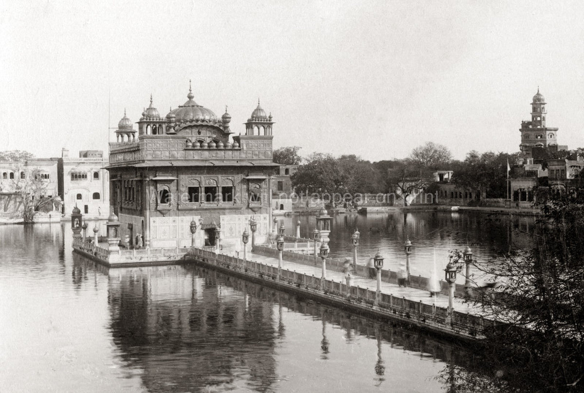 Amritsar Golden Temple Sikh Shrine Gurdwara Causeway Vtg. Photo 19thC.