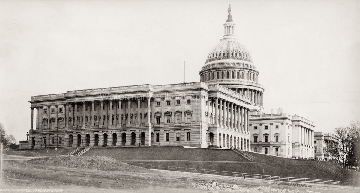 Washington USA Capitol Building Neoclassical Architecture Dome Vtg. Photo 19thC.