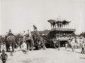 India Elephant Pulling Ornate Religious Festival Car Vtg. Photo 19thC.