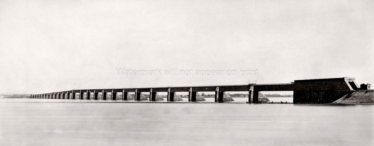Montreal Canada Victoria Bridge St Lawrence River Railway Vtg. Photo 19thC.