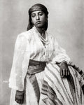 Egyptian Girl with Necklace Traditional Dress Portrait Jewelry Vtg. Photo 19thC.