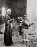 Egypt Lemonade Vendor Street Seller Man Turban Fez Drink Vtg. Photo 19thC.