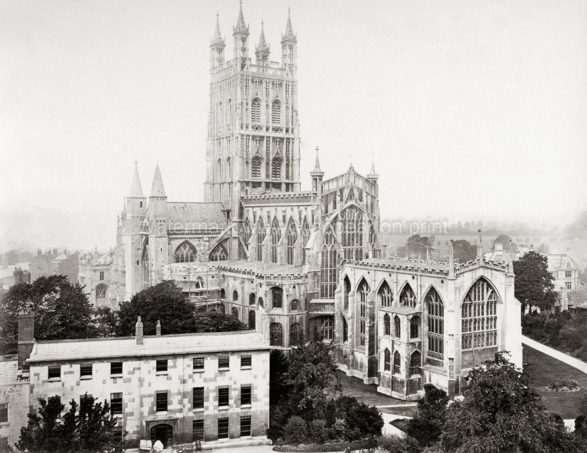 Gloucester Cathedral Gloucestershire England Gothic Vtg. Photo 19thC.