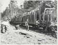 German V2 Rocket Site Remains Wreckage Train Soldier WWII Vtg. Photo WW2
