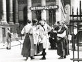 Paris France Women Sell Newspapers WW1 Metropolitain Street Vtg. Photo