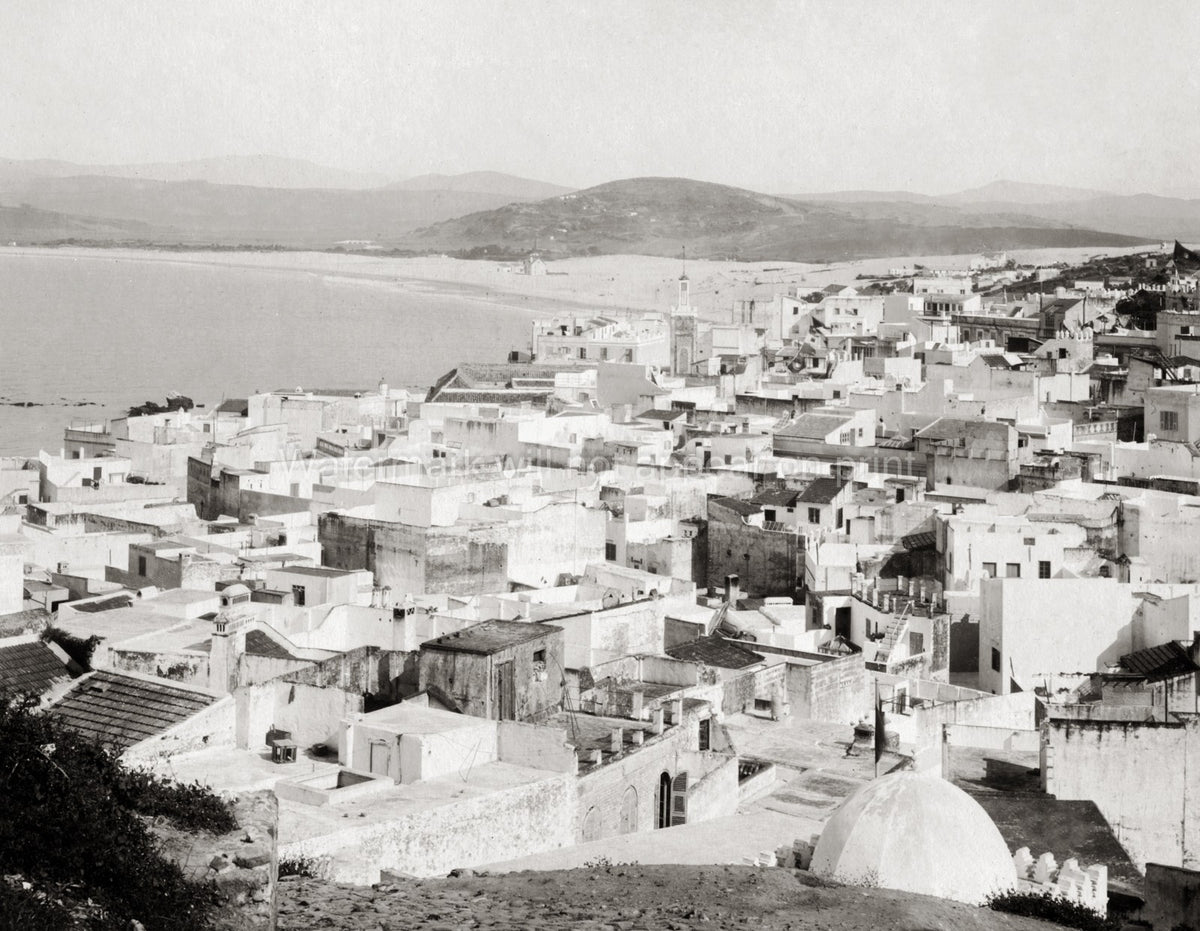 Tangier Morocco Cityscape Coastal View Rooftops Architecture Vtg. Photo 20thC.