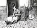 WW1 British Soldier Prepares Pheasant Eating Uniform Vtg. Photo