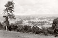 Brecon Wales Townscape Panoramic View River Usk Hills UK Vtg. Photo 19thC.