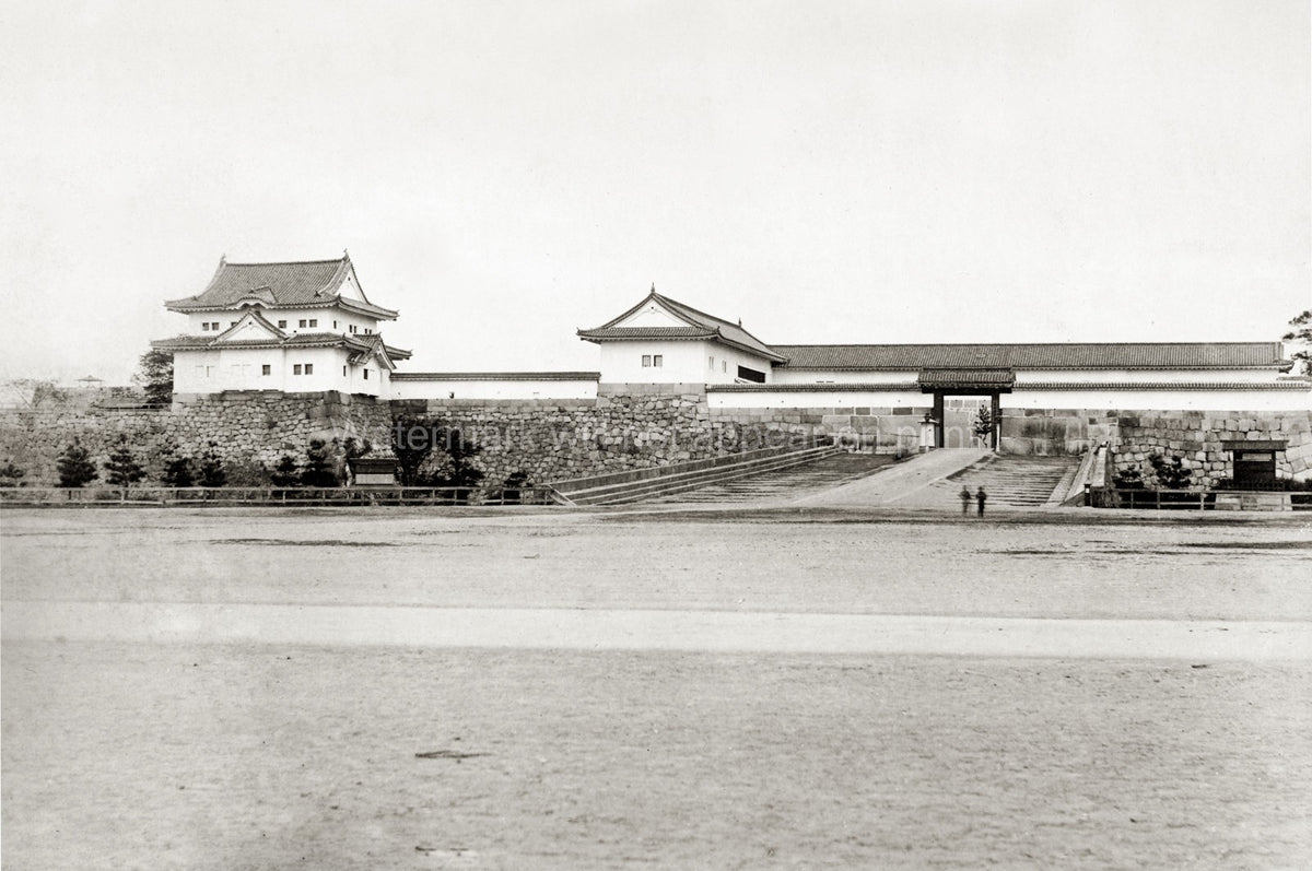 Osaka Castle Japan Fortress Gate Stone Walls Architecture Vtg. Photo 19thC.