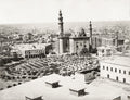 Cairo Egypt City Centre View Sultan Hassan Mosque Minarets Vtg. Photo 19thC.