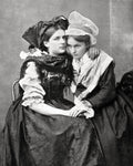 Belgian Milkmaids Embrace Traditional Dress Folk Costume Women Vtg. Photo 19thC.